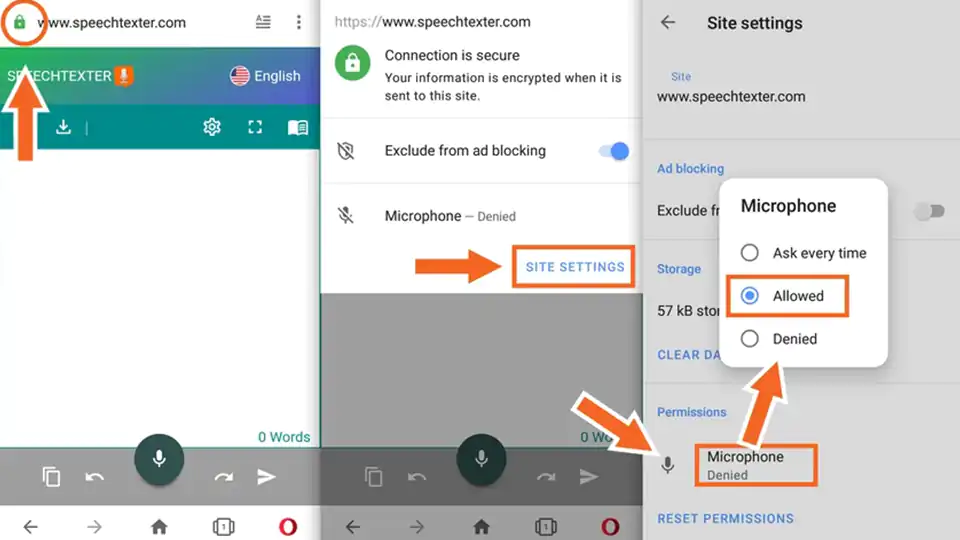 SpeechTexter microphone permission